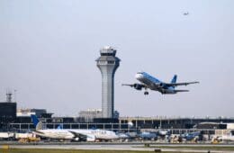 A United Airlines aircraft takes off from Chicago-O'Hare International Airport