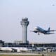 A United Airlines aircraft takes off from Chicago-O'Hare International Airport