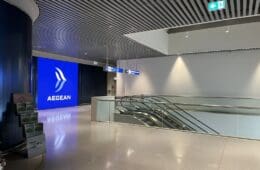 an empty airport with escalators