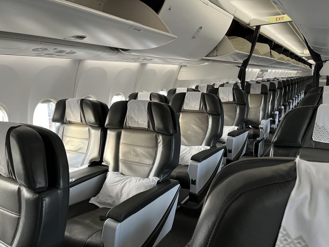 the inside of an airplane