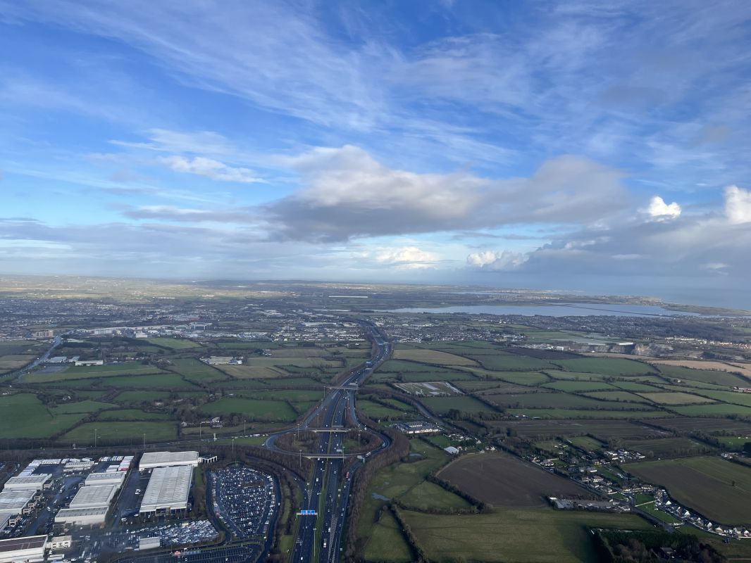 a aerial view of a city