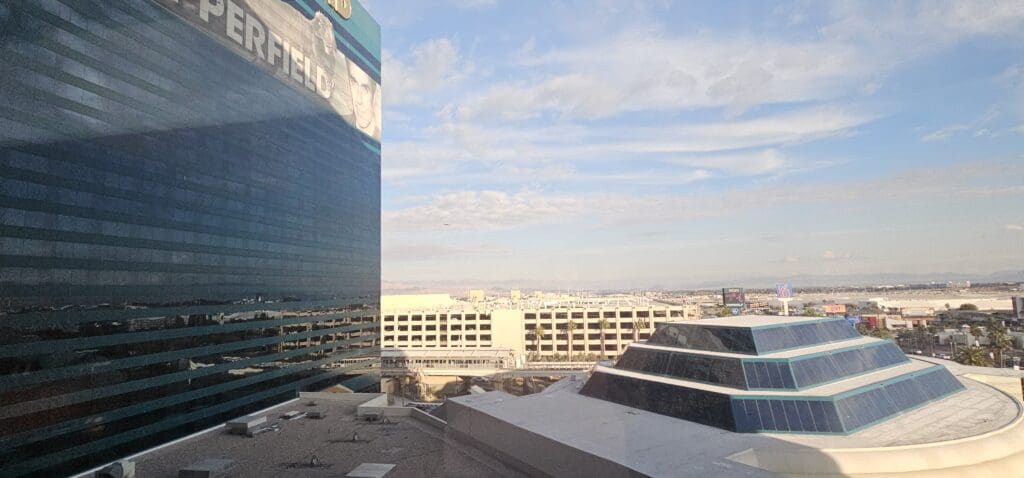a view of a city from a window