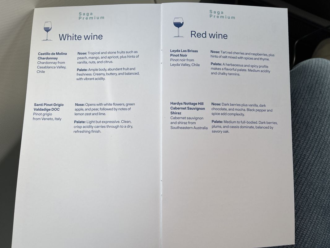 a menu of wine with text and pictures