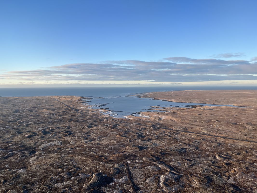 a landscape with a body of water