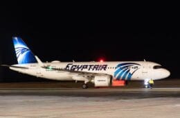 an airplane on the runway