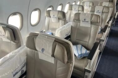 the seats on an airplane