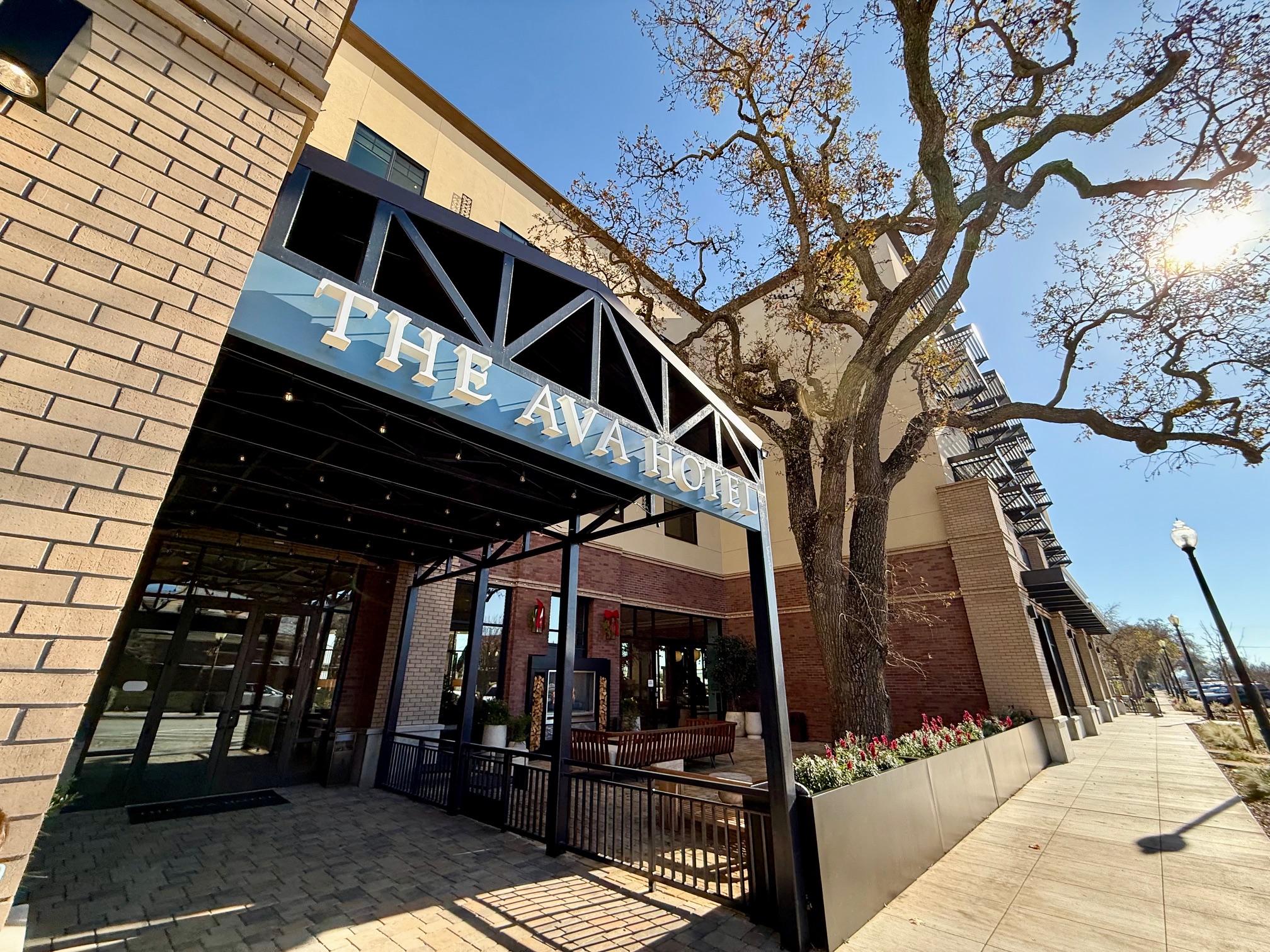 a building with a sign on the front