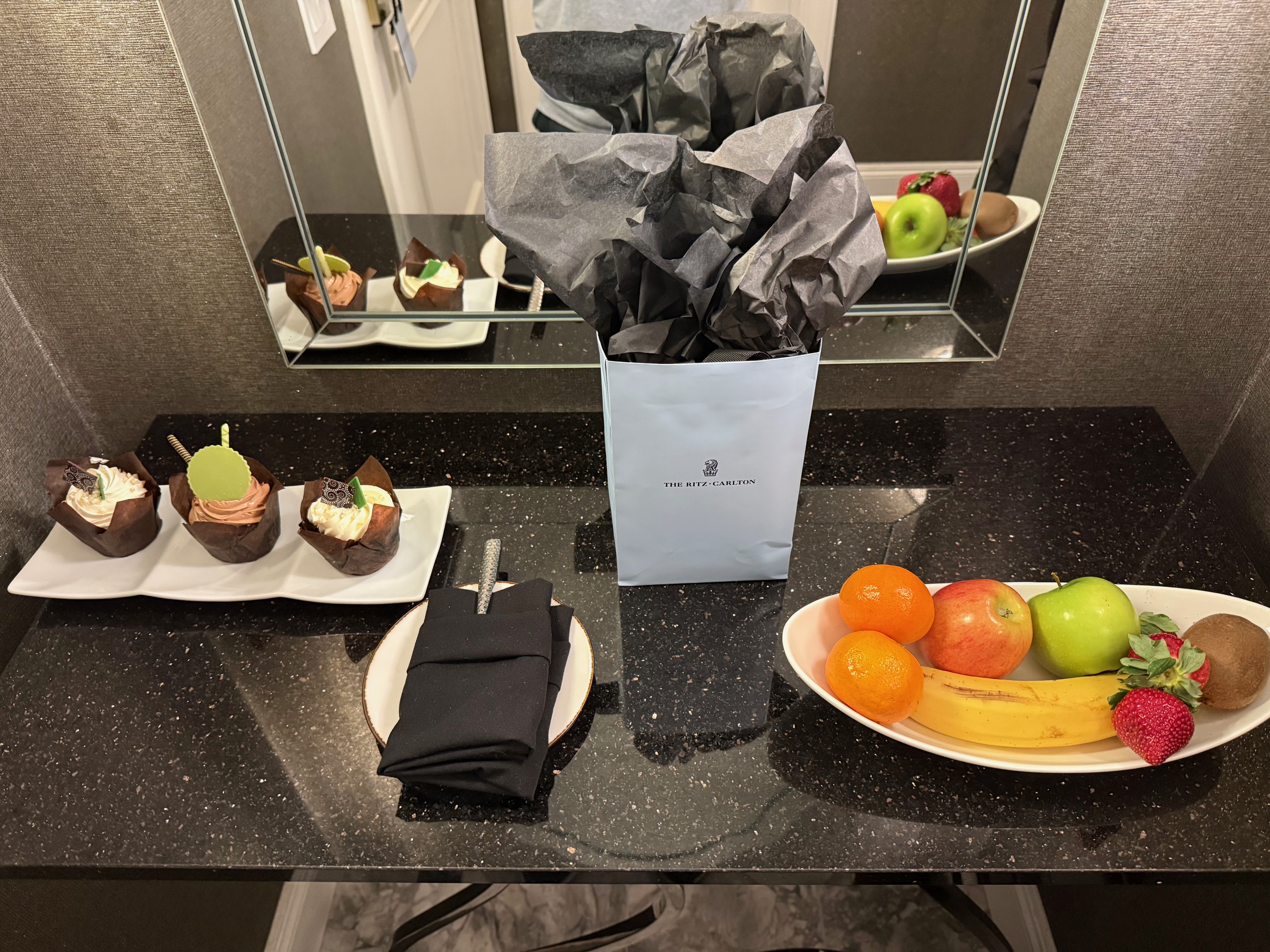 a table with food on it