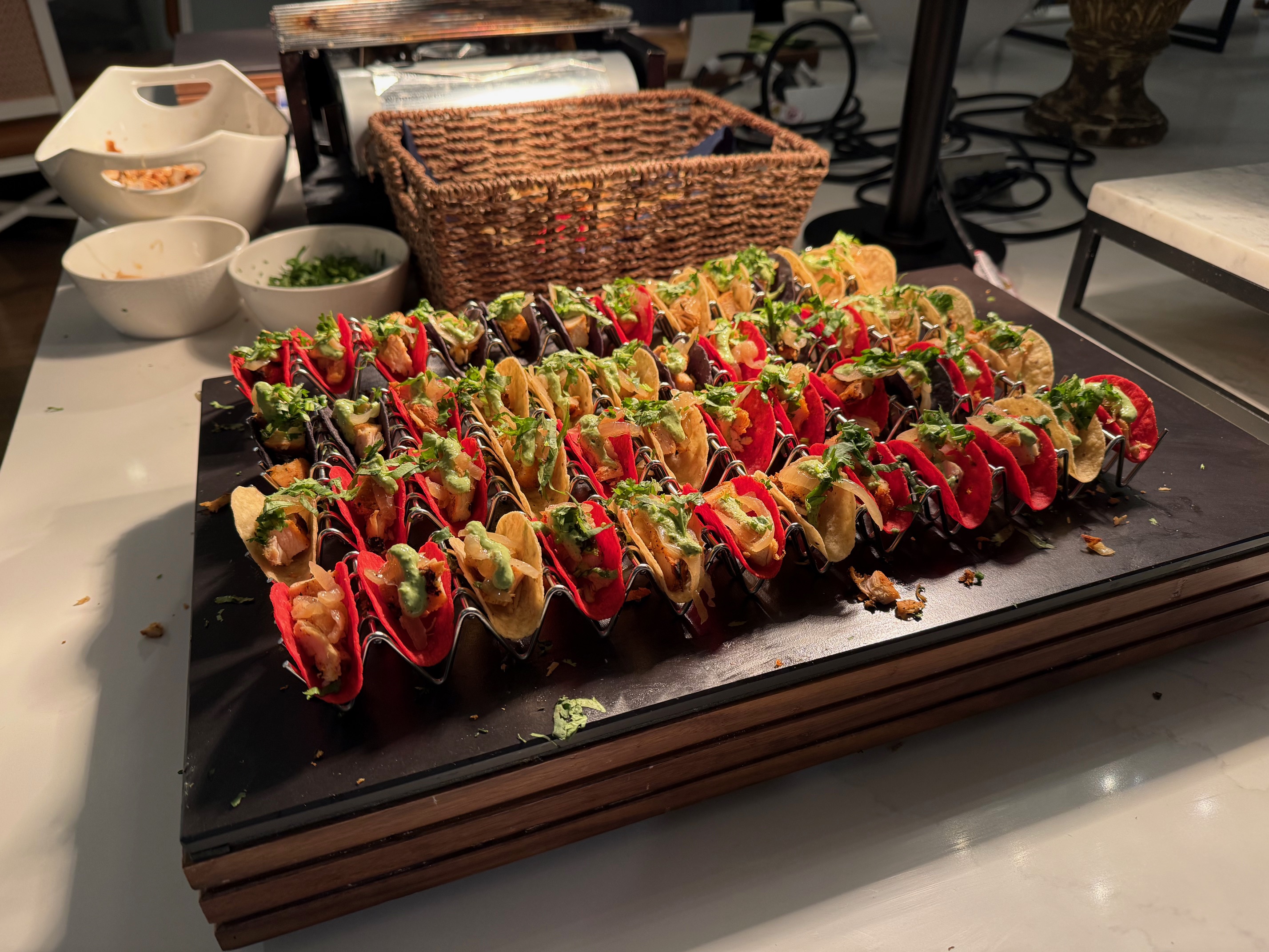 a tray of food on a table