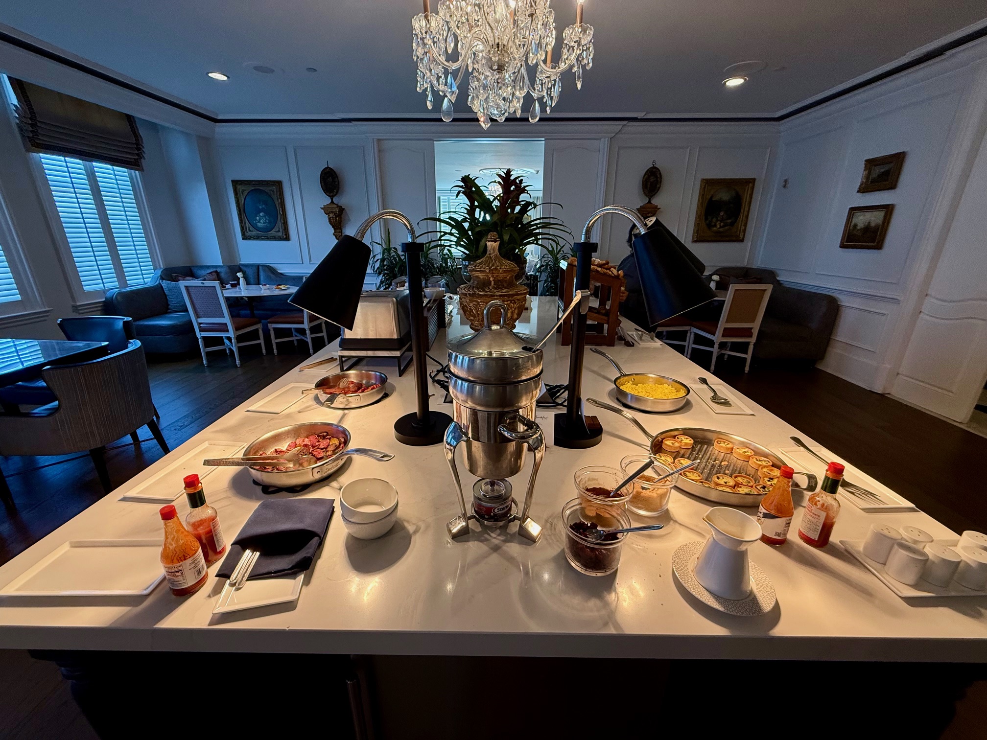 a table with food on it