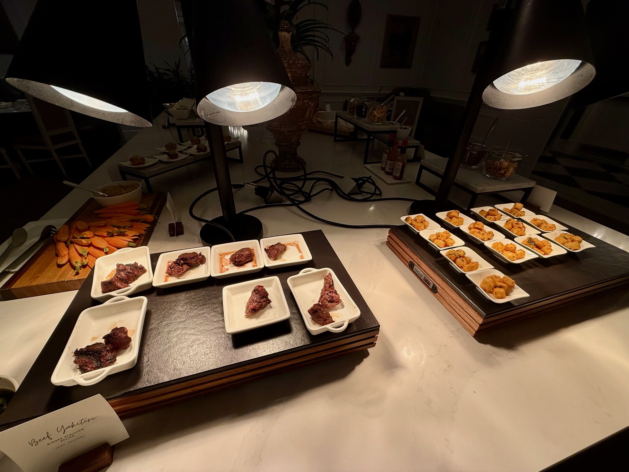 a table with food on it