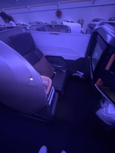 a seat in a plane