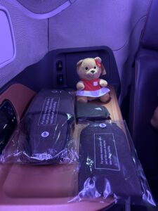 a stuffed bear on a table