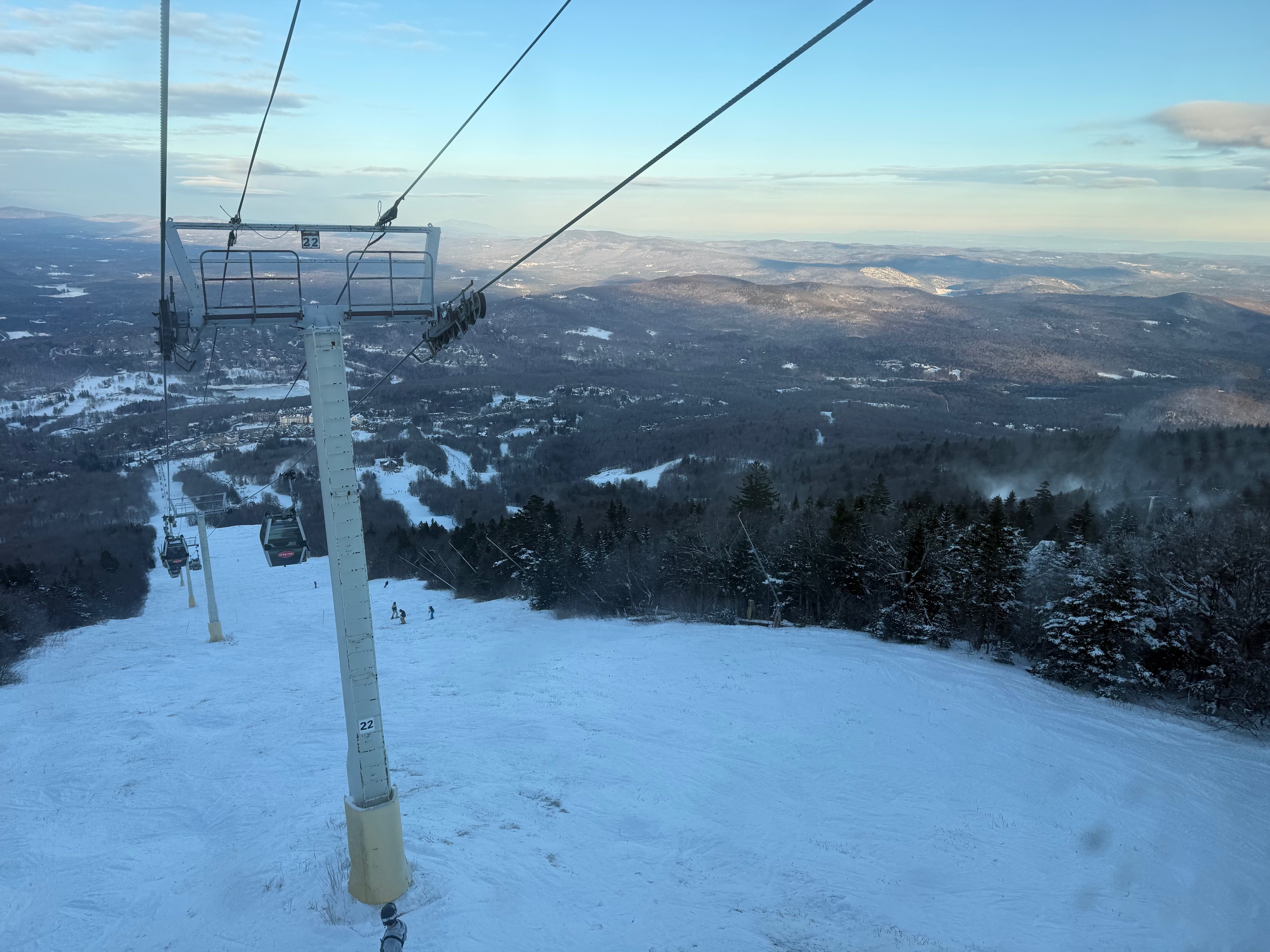 a ski lift on a snowy mountain