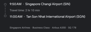 singapore airlines business class