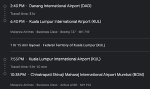 Malaysia Airlines Business Class Review