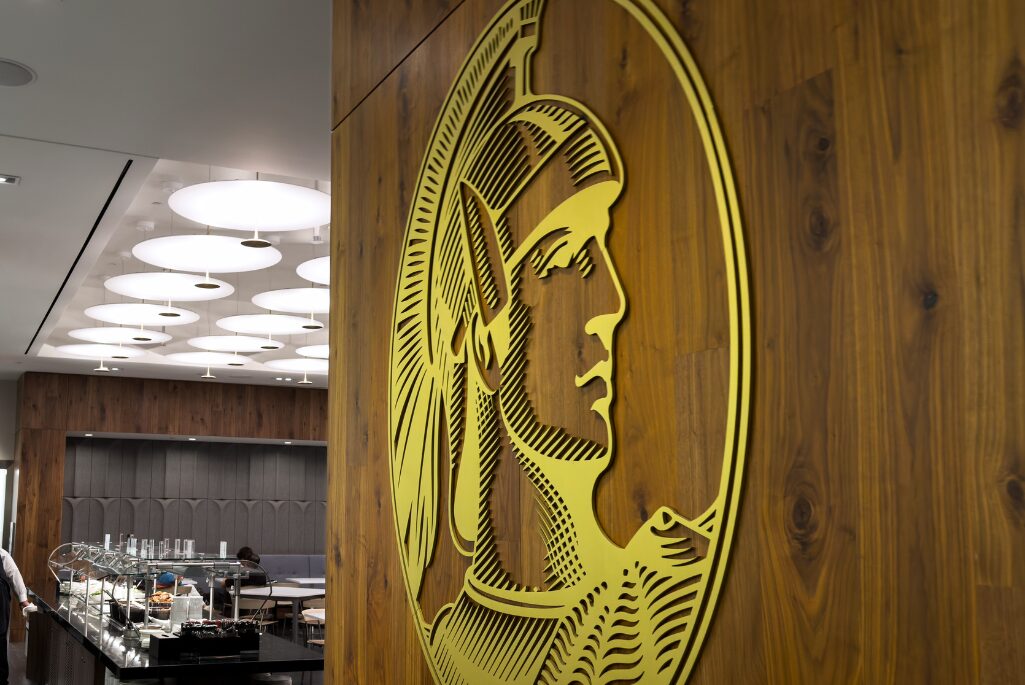 The American Express Centurion icon as seen in the LaGuardia Airport Centurion Lounge