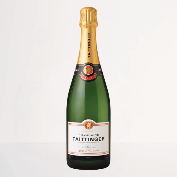 A bottle of Taittinger Brut champagne