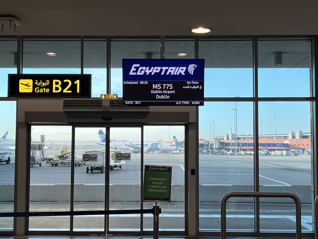 an airport with an airport gate and an airport runway