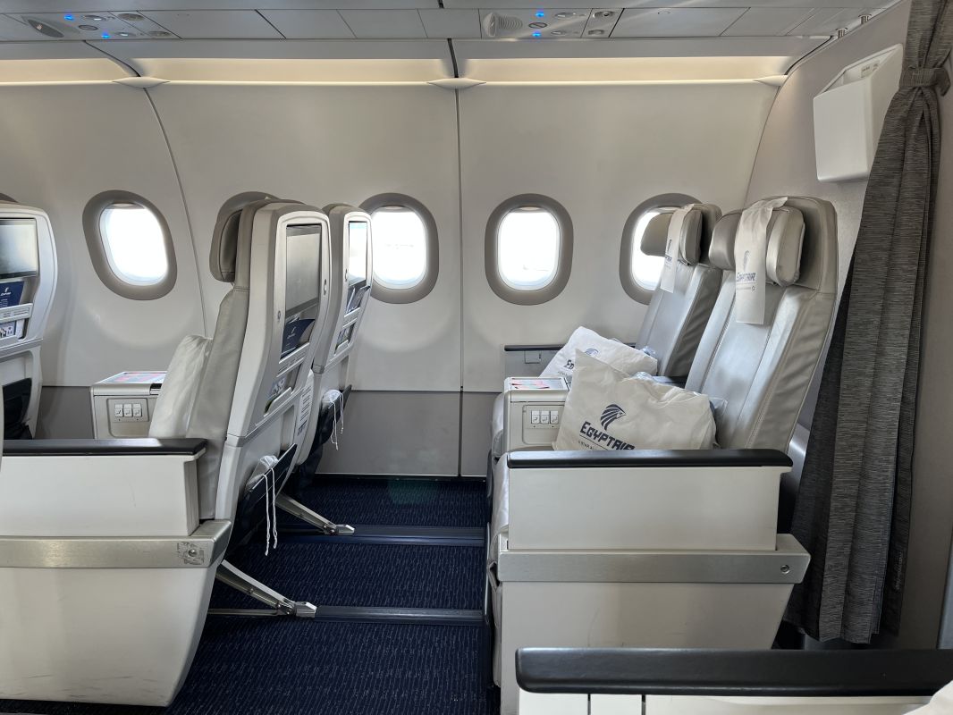 the seats in an airplane