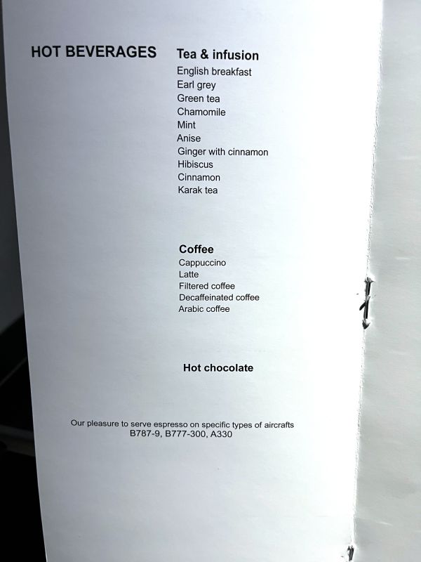 a menu of a restaurant