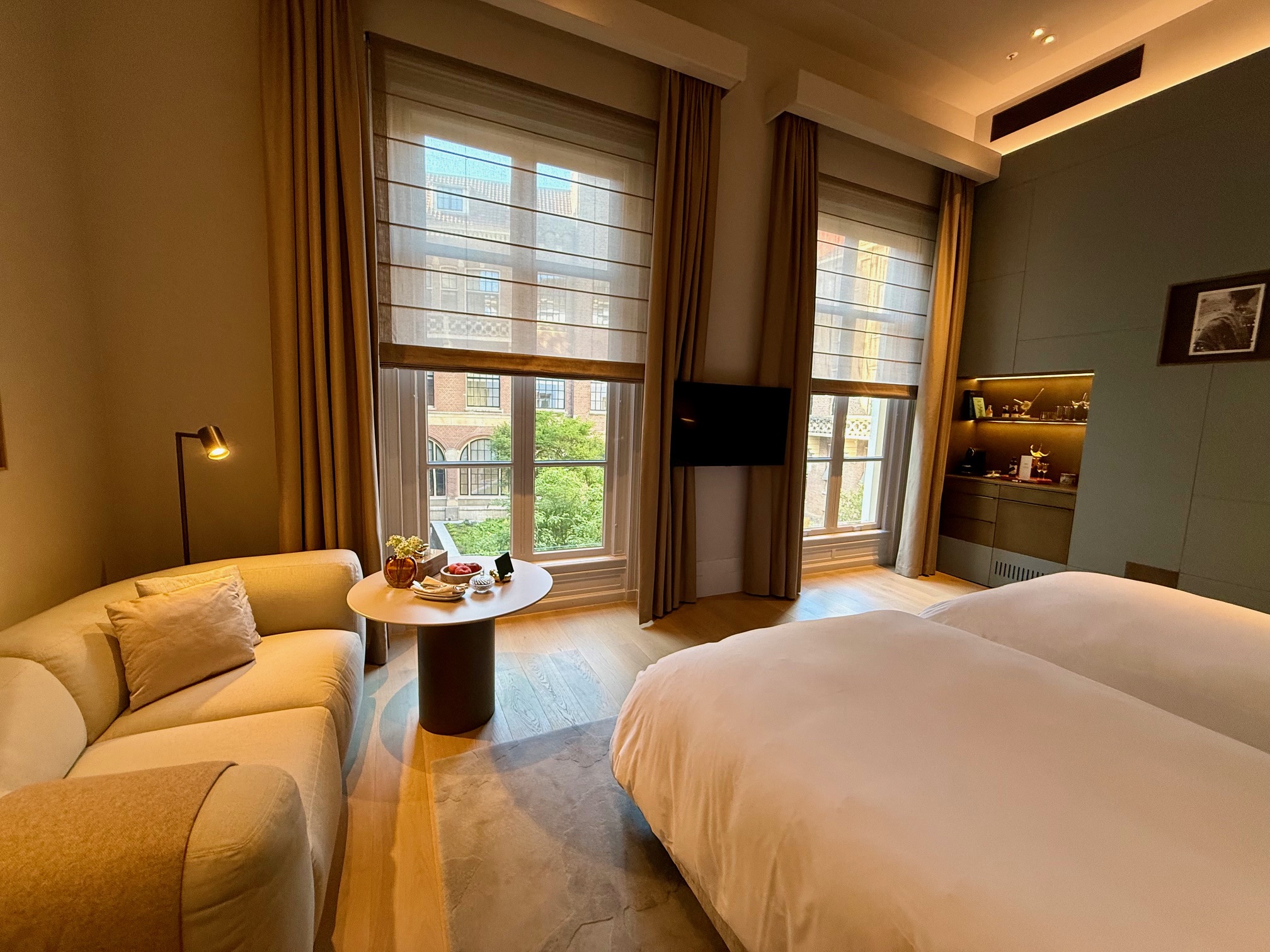 a room with a bed and a couch