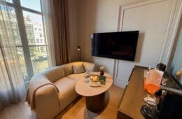 a living room with a couch and a tv