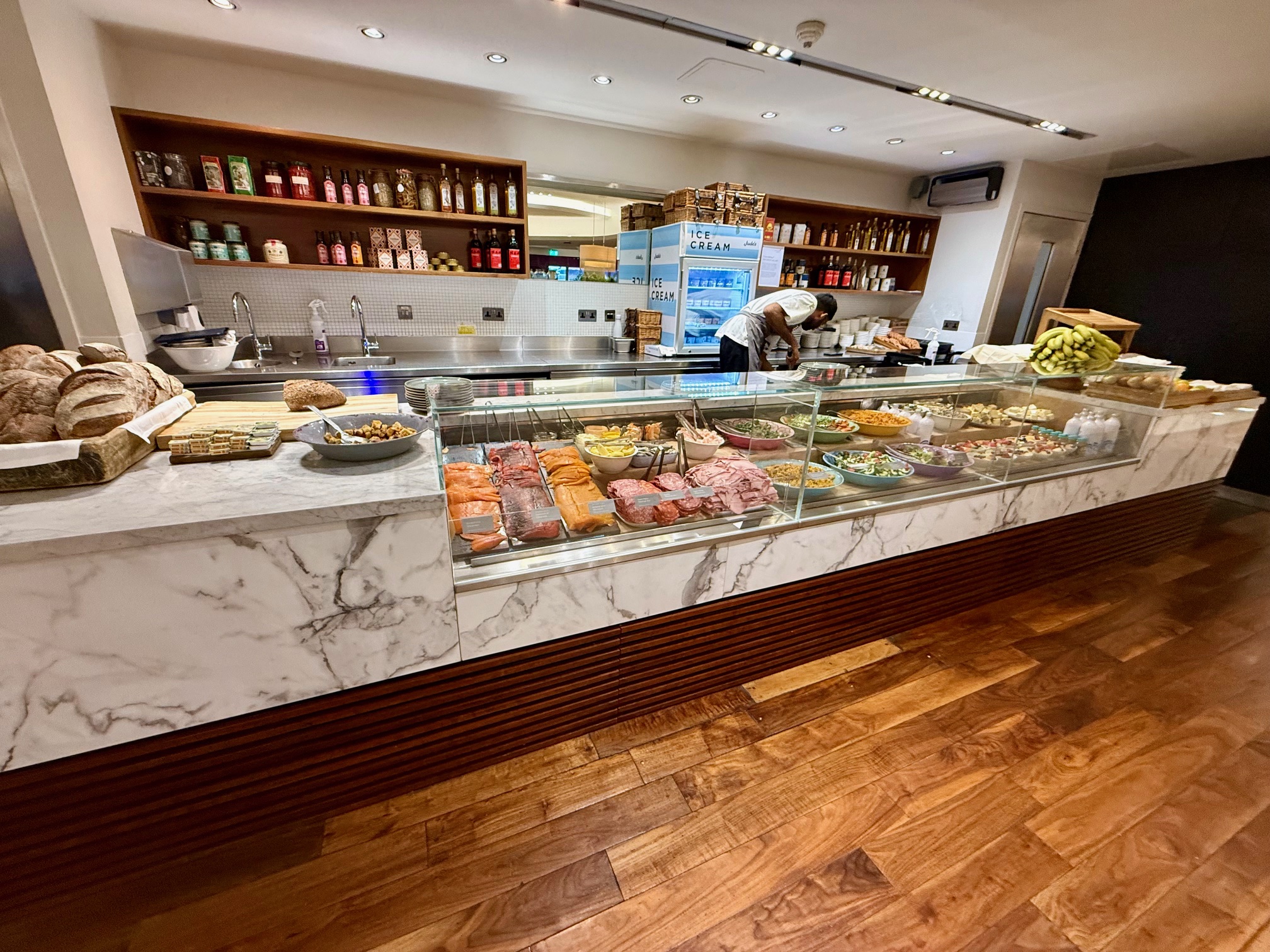 buffet section at the Virgin Atlantic Clubhouse London