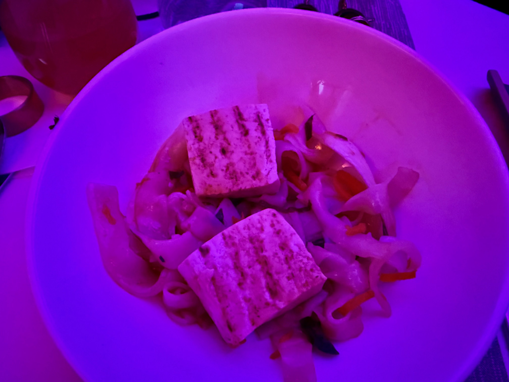 a bowl of food in Virgin Atlantic 787-9 Upper Class