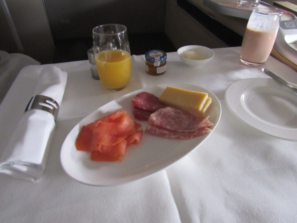 a plate of food on a table