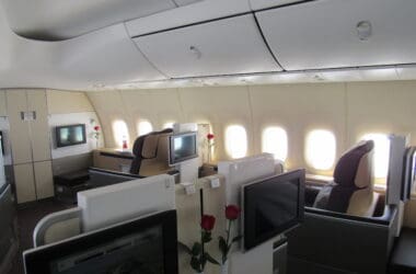 a plane with windows and seats