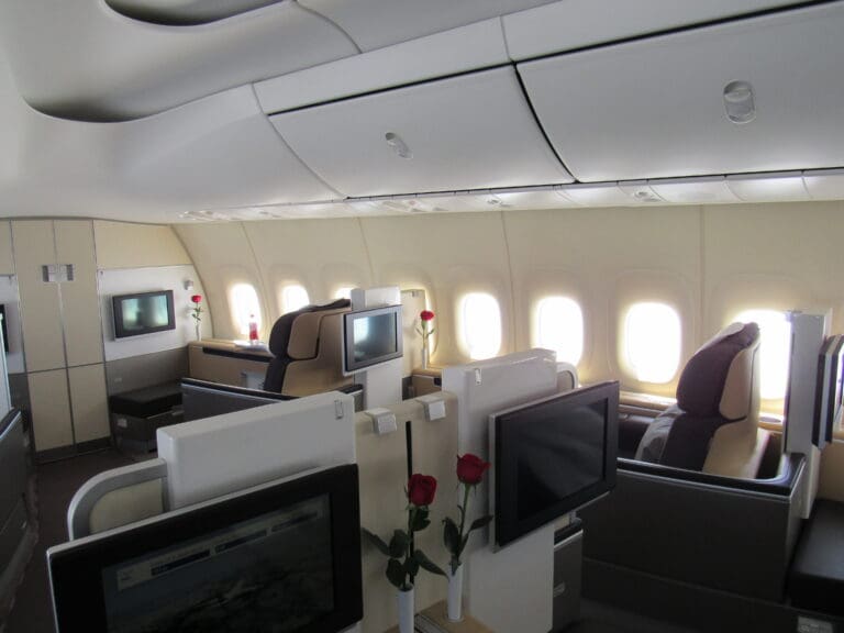 a plane with windows and seats