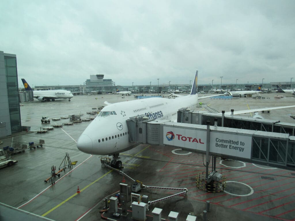 an airplane at an airport
