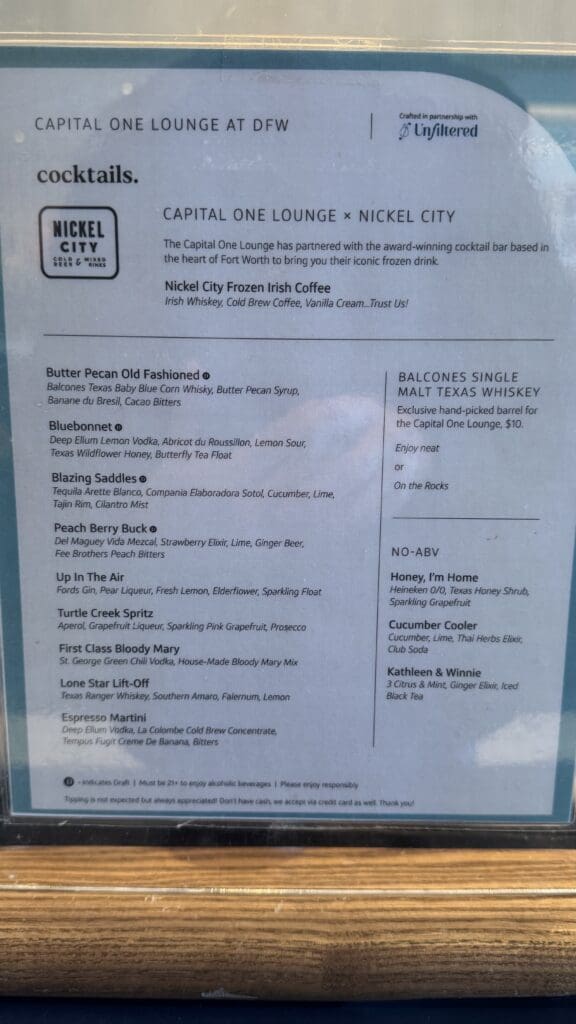 a menu on a glass door