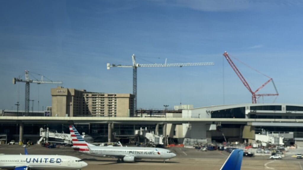 a plane on the runway