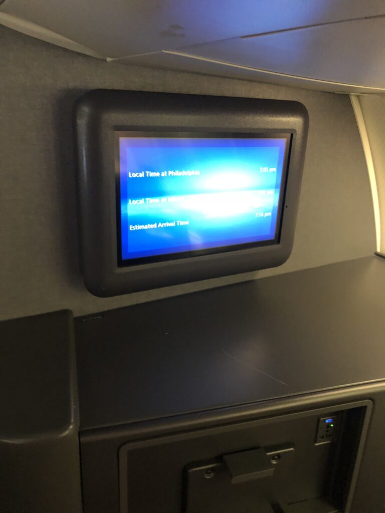 In Flight Map On Bulkhead Screen