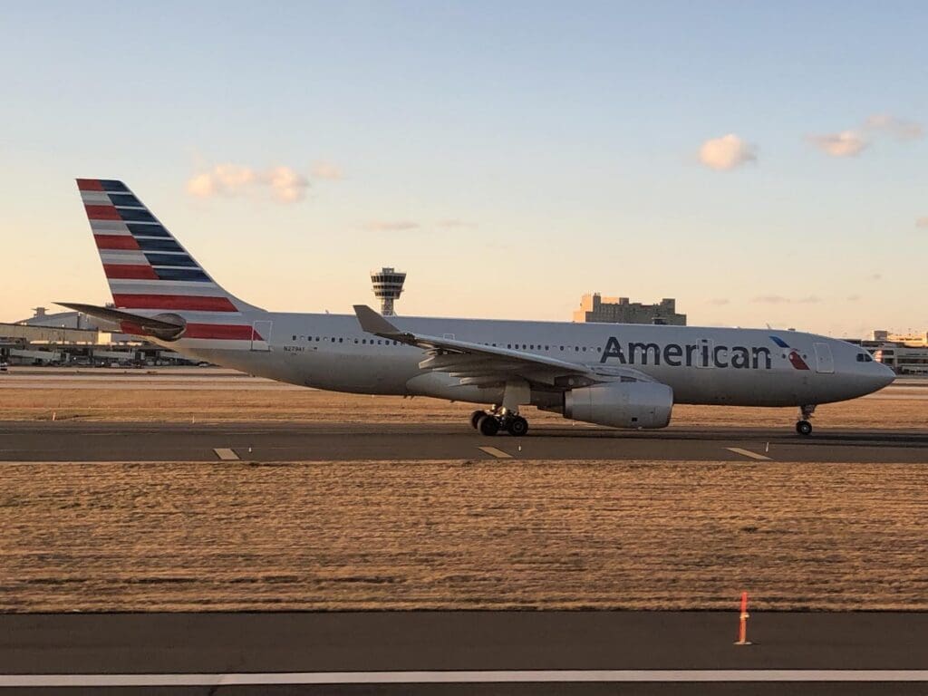 an airplane on the runway