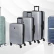 Various different suitcases and luggage sets from Samsonite and SwissGear on a neutral background