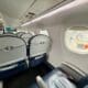 the seats in a BermudAir E175 Economy Cabin