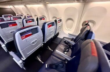 the inside of the American 737 MAX 8