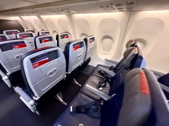 the inside of the American 737 MAX 8
