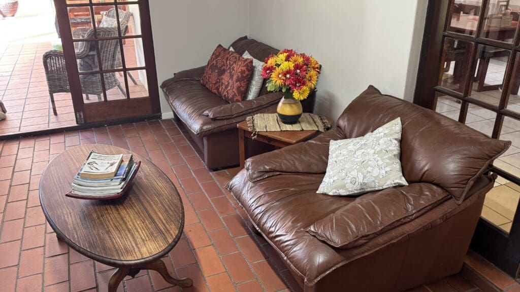 a couches and a table in a room