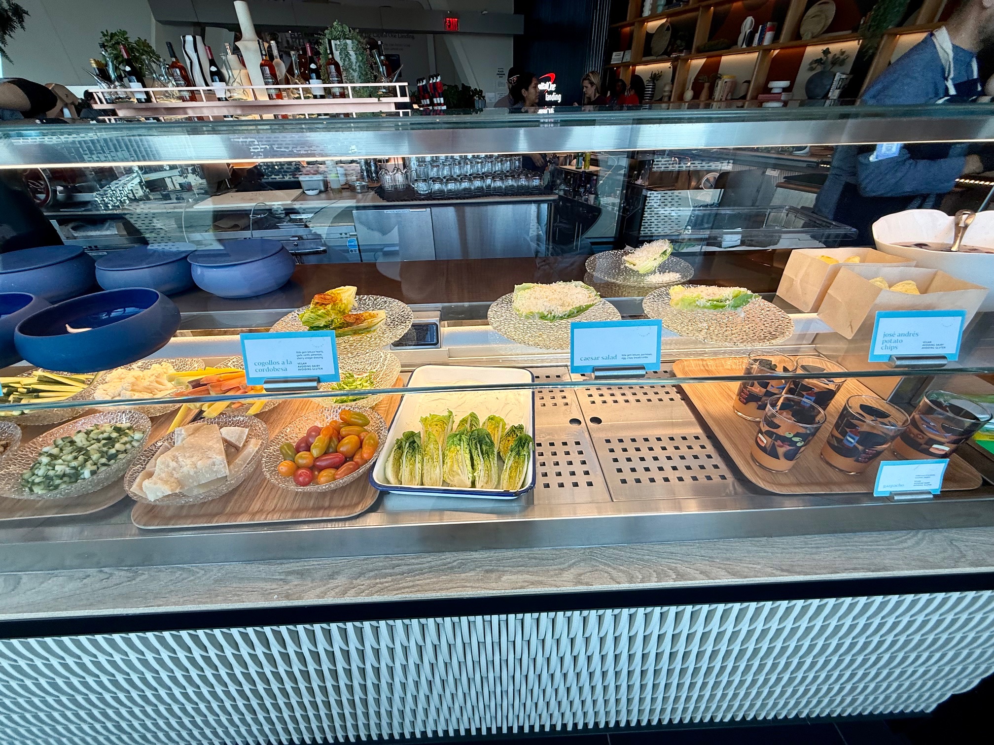 a display case with food on it