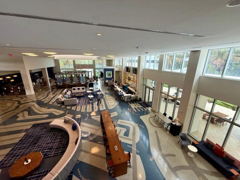 Le Meridien Dania Beach Fort Lauderdale Airport lobby from above