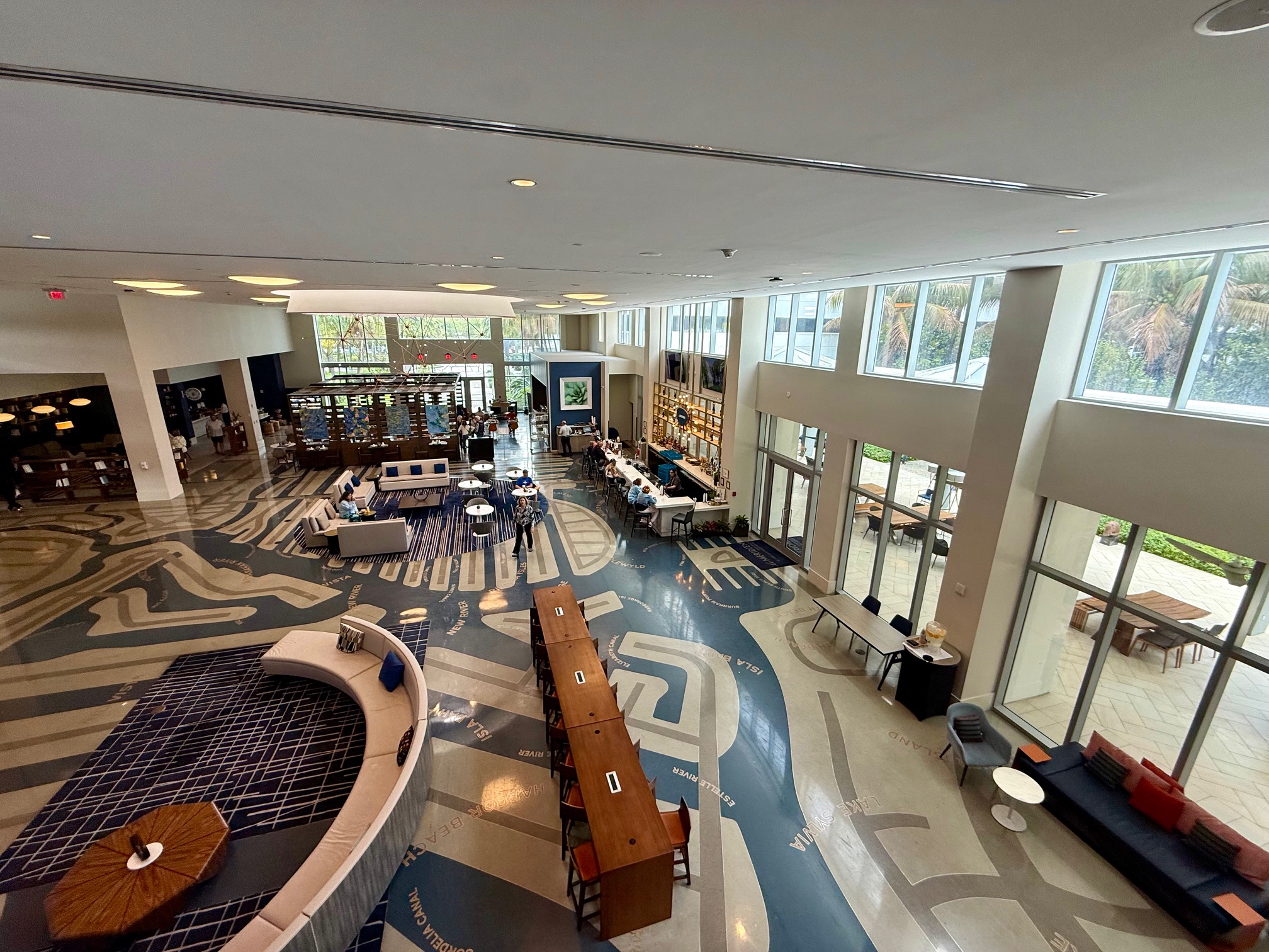 Le Meridien Dania Beach Fort Lauderdale Airport lobby from above