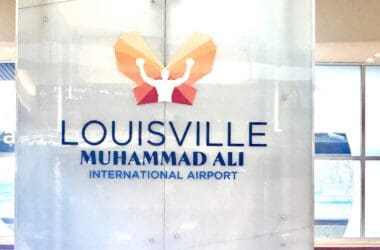 a sign on a glass wall