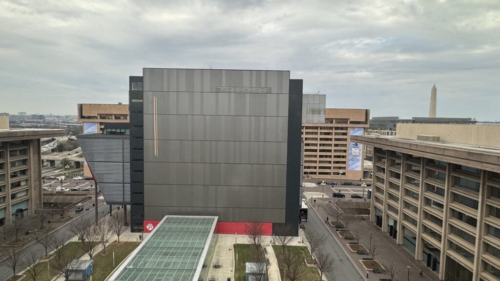 a large building with a glass roof