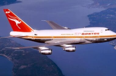 an airplane flying in the sky