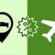 A green background featuring a hotel, discount, and airplane icon representing the post content which is deals on buying miles and points