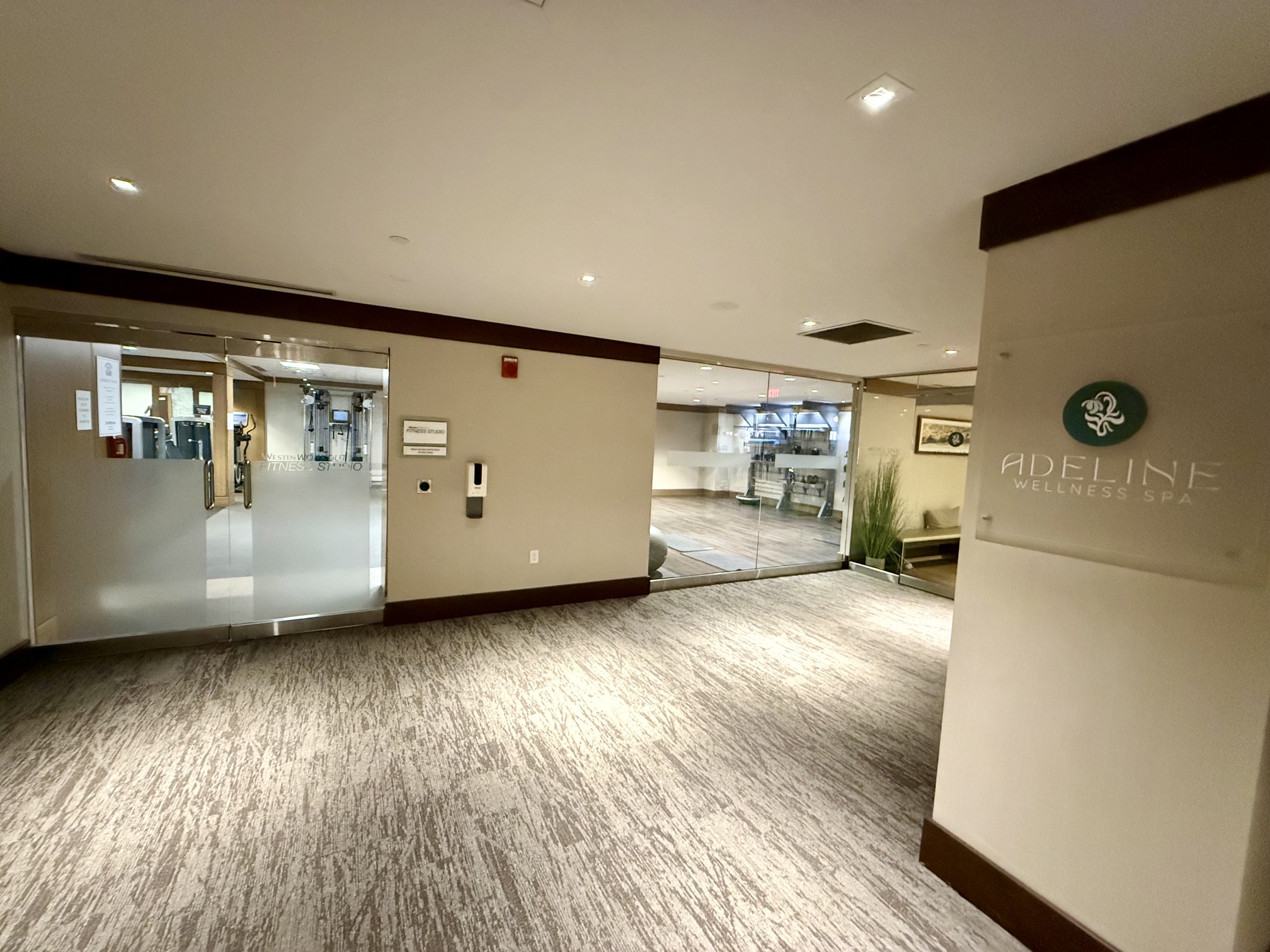 Fitness center and spa entrance